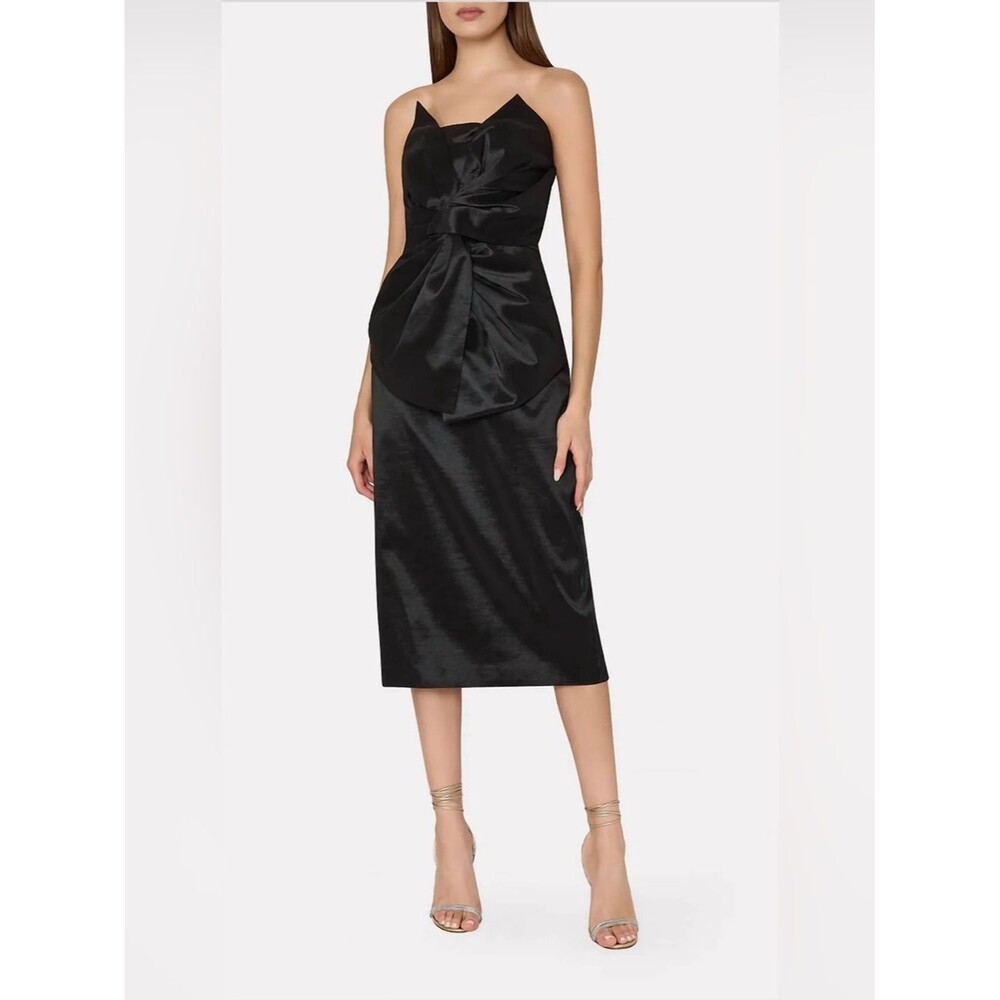 Milly Harlow Bow Taffeta Strapless Dress Women's 10